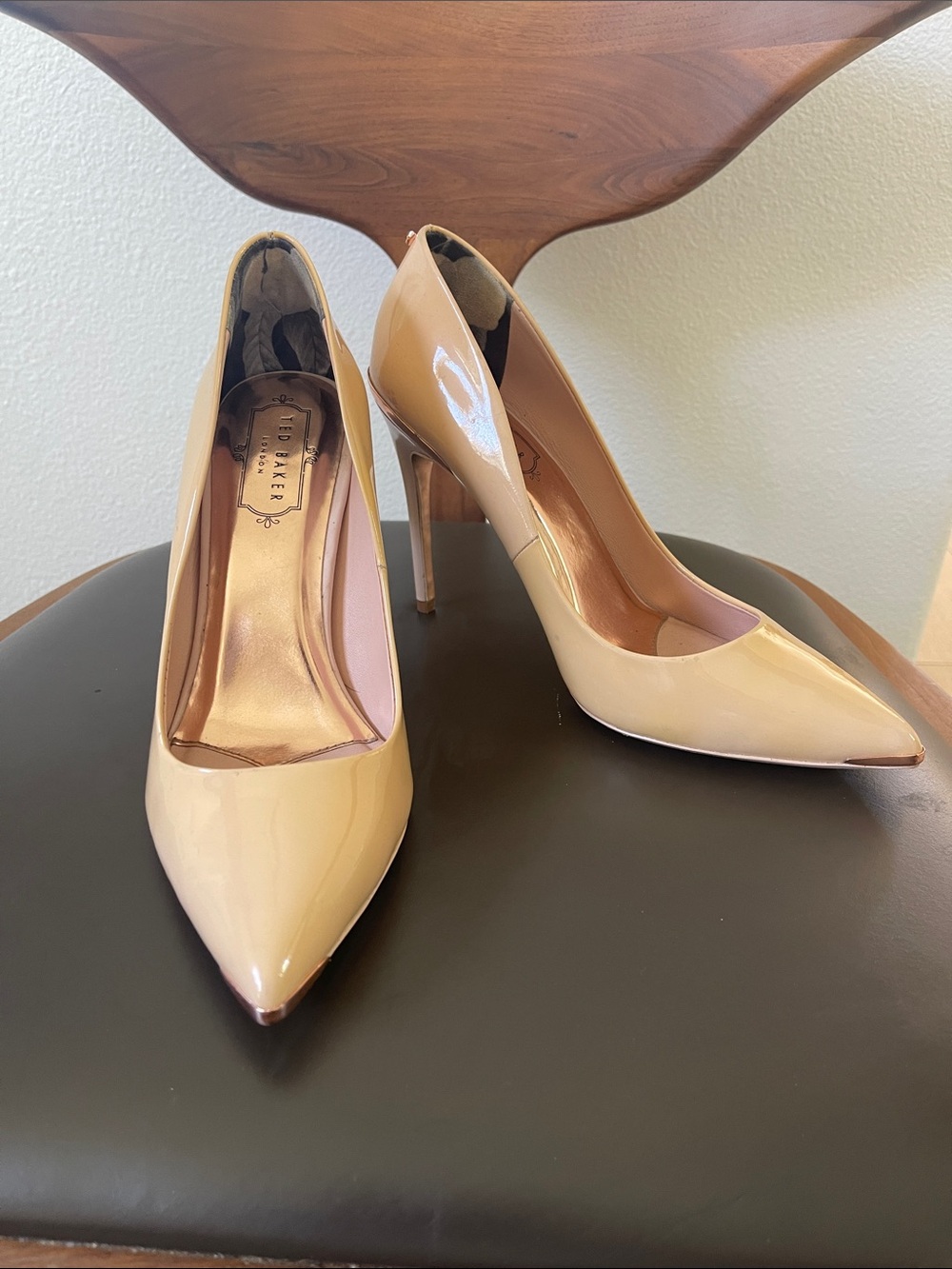 Ted Baker Nude Patent Pointed Toe Stiletto Pumps